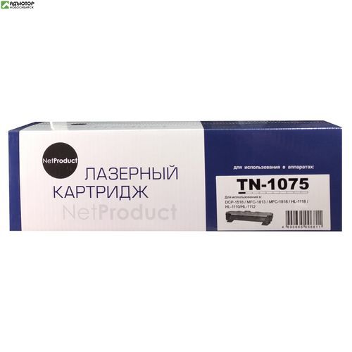 Тонер-картридж NetProduct (N-TN-1075) для Brother HL-1010R/1112R/DCP-1510R/MFC-1810R, 1K купить в новосибирске. adutor.ru
